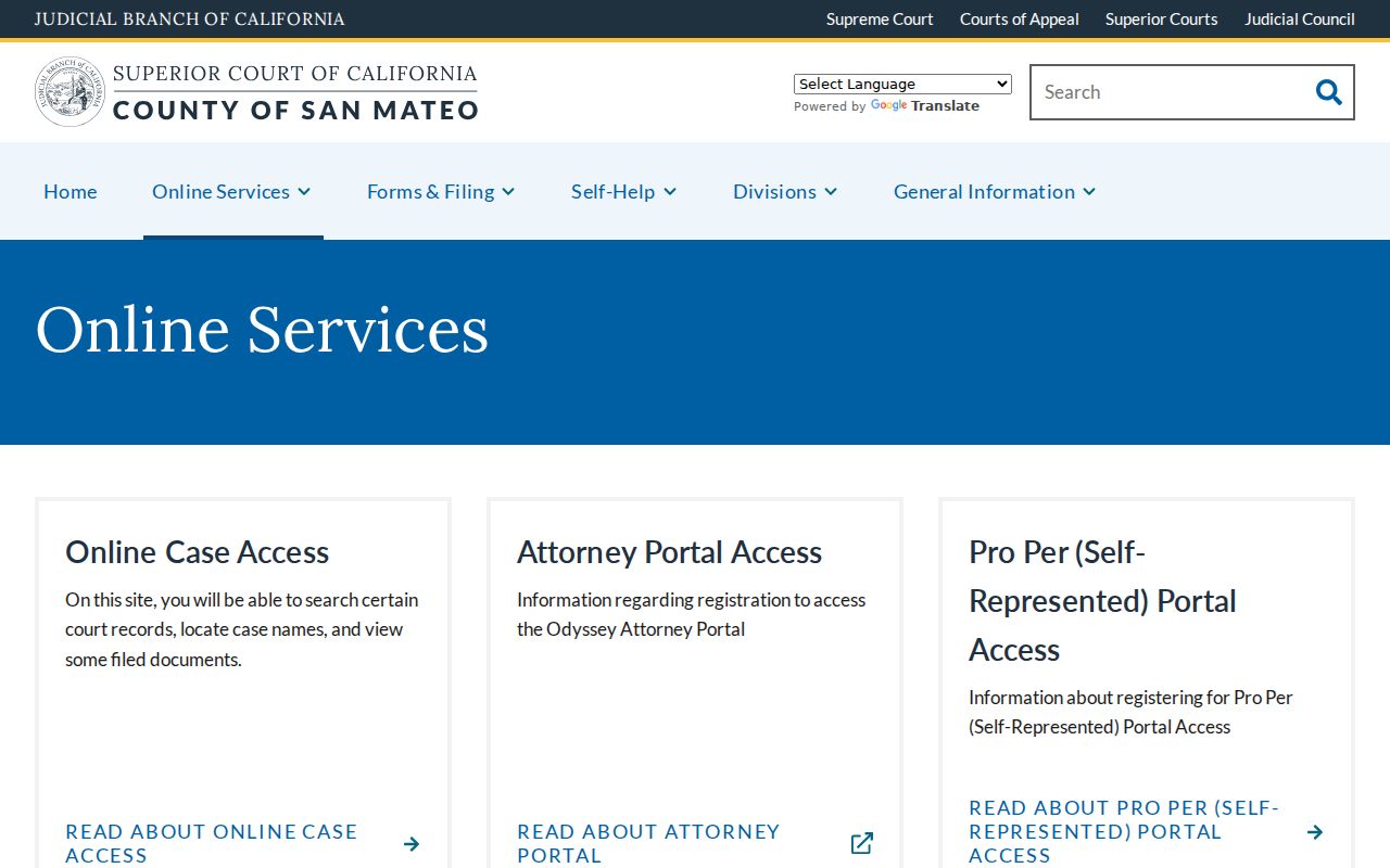 Foster City residents directory San Mateo Superior Court services