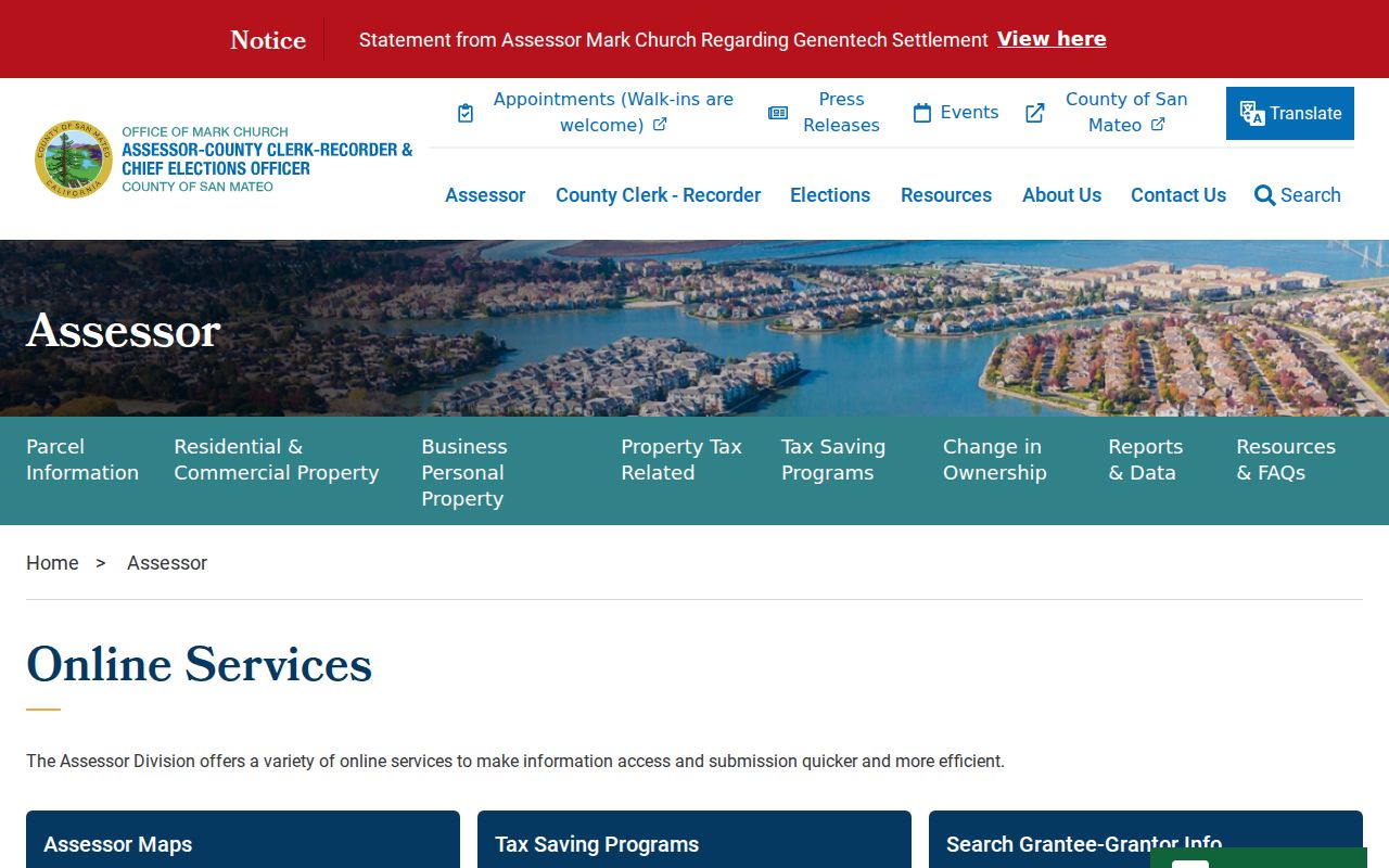 Foster City residents directory assessor online services