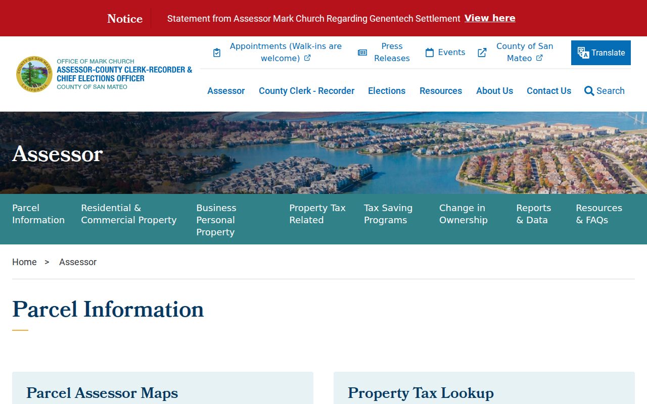 Foster City street directory parcel information search