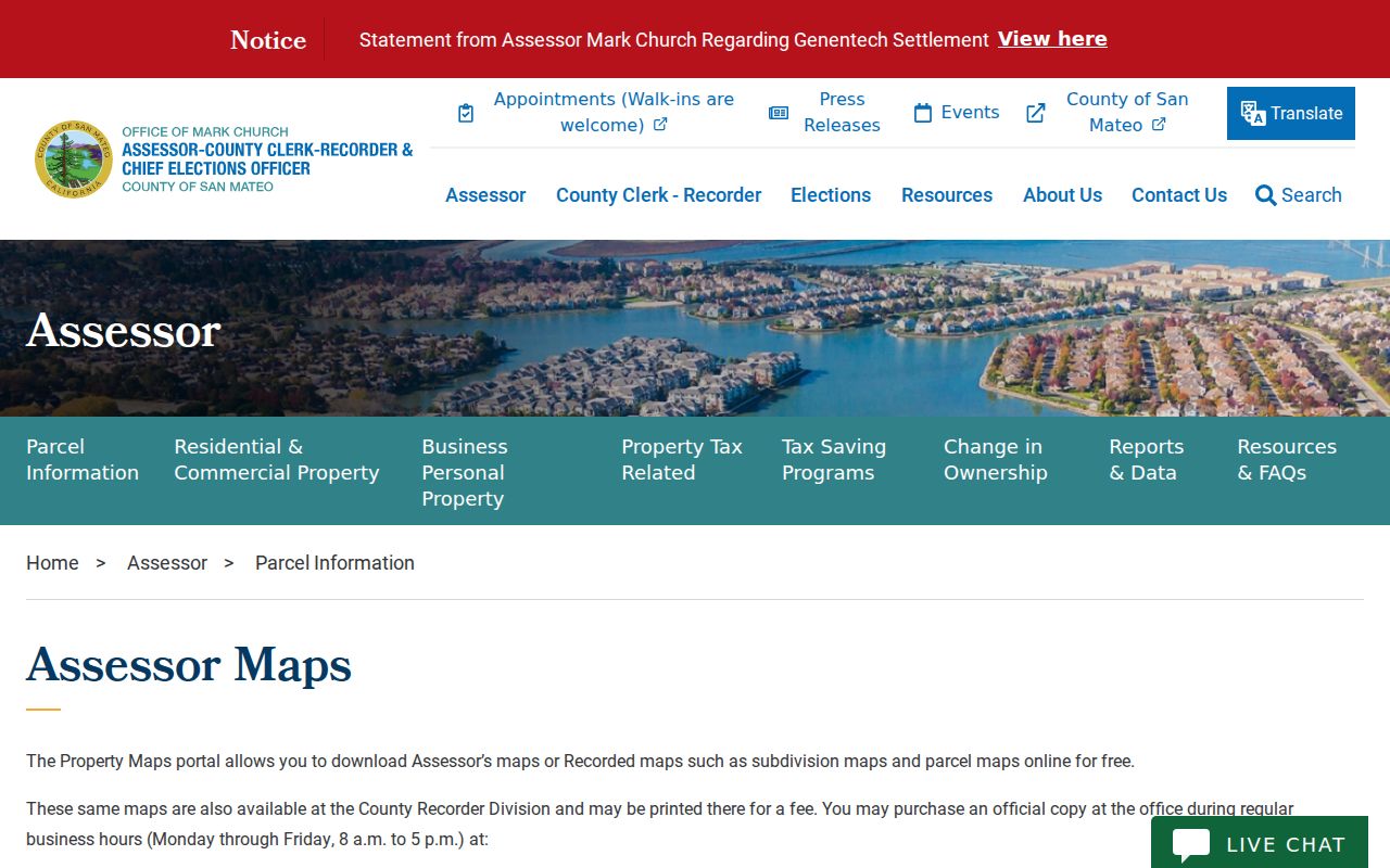 Foster City street directory property and recorded map search